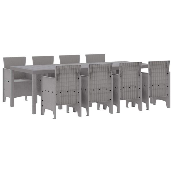 vidaXL Ensemble de salle &agrave; manger pour jardin 9 pcs Blanc