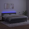 vidaXL Sommier &agrave; lattes de lit avec matelas LED Gris fonc&eacute; 180x200 cm