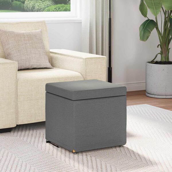 vidaXL Tabouret Gris fonc&eacute; 41 x 41 x 40 cm Tissu et bois stratifi&eacute;