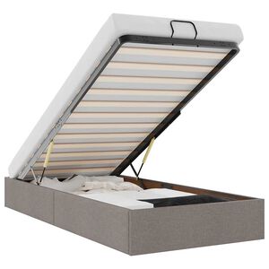 vidaXL Cadre de lit ottoman sans matelas taupe 90x200 cm tissu