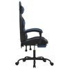 vidaXL Chaise de jeu avec repose-pied Noir et bleu Similicuir