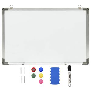 vidaXL Tableau blanc magn&eacute;tique effa&ccedil;able &agrave; sec Blanc 50x35 cm Acier