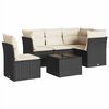 vidaXL Salon de jardin 6 pcs avec coussins noir r&eacute;sine tress&eacute;e