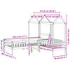 vidaXL Ensemble de lit et de banc avec toit sans matelas 75x190 cm