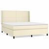 vidaXL Sommier &agrave; lattes de lit avec matelas Cr&egrave;me 160x200cm Similicuir
