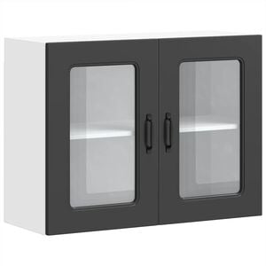 vidaXL Armoire murale de cuisine avec porte en verre Kalmar noir