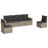 vidaXL Salon de jardin 6 pcs avec coussins gris clair r&eacute;sine tress&eacute;e