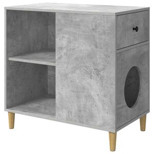vidaXL Maison pour chat B&eacute;ton 72 x 42,5 x 70 cm Bois d'ing&eacute;nierie