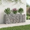 vidaXL Lit sur&eacute;lev&eacute; gabion Argent&eacute; 150 x 50 x 60 cm Acier galvanis&eacute;
