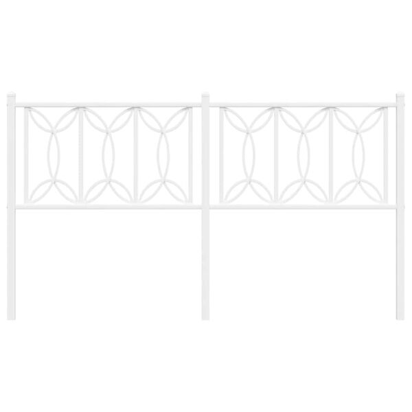 vidaXL T&ecirc;te de lit m&eacute;tal blanc 150 cm
