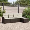 vidaXL Ensemble de canap&eacute; de jardin 5 pcs Marron polyrotin