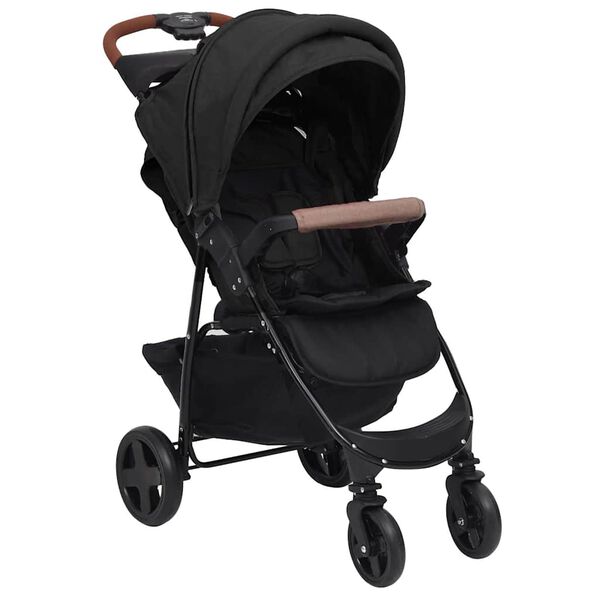 vidaXL Poussette pour b&eacute;b&eacute; 2-en-1 Anthracite Acier