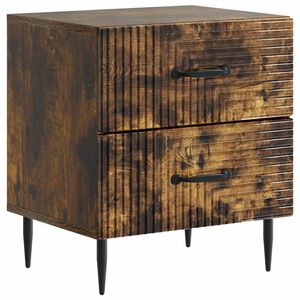 vidaXL Cabinet de chevet avec tiroir Ch&ecirc;ne fum&eacute; 43 x 34,5 x 47,5 cm