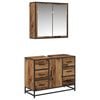 vidaXL Ensemble de mobilier de salle de bain 2 pcs Bois Ancien
