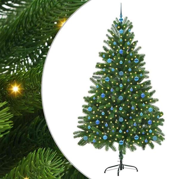 vidaXL Sapin de No&euml;l avec 300 LED avec support Vert 210 cm PE