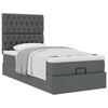 vidaXL Lit ottoman avec matelas gris fonc&eacute; 90x200 cm tissu