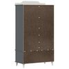 vidaXL Armoire Tableau Noir ROROS Gris et blanc 90 x 45 x 165 cm