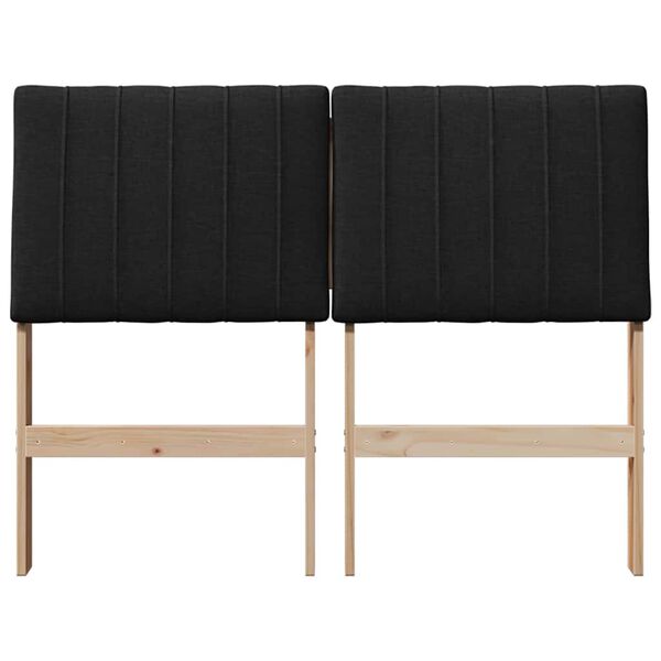 vidaXL T&ecirc;te de lit capitonn&eacute;e Noir 120 cm Pin massif
