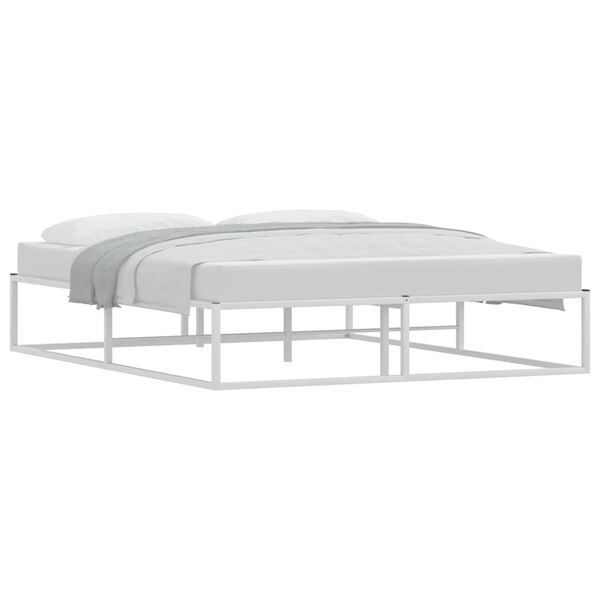 vidaXL Cadre de lit sans matelas blanc 160x200 cm m&eacute;tal
