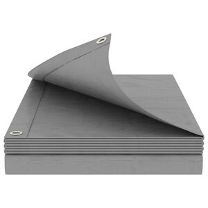 vidaXL B&acirc;che avec &oelig;illets Gris clair 2 x 3 m 260 gsm PE