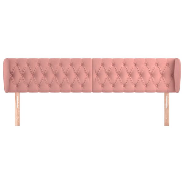 vidaXL T&ecirc;te de lit avec oreilles Rose 183x23x78/88 cm Velours