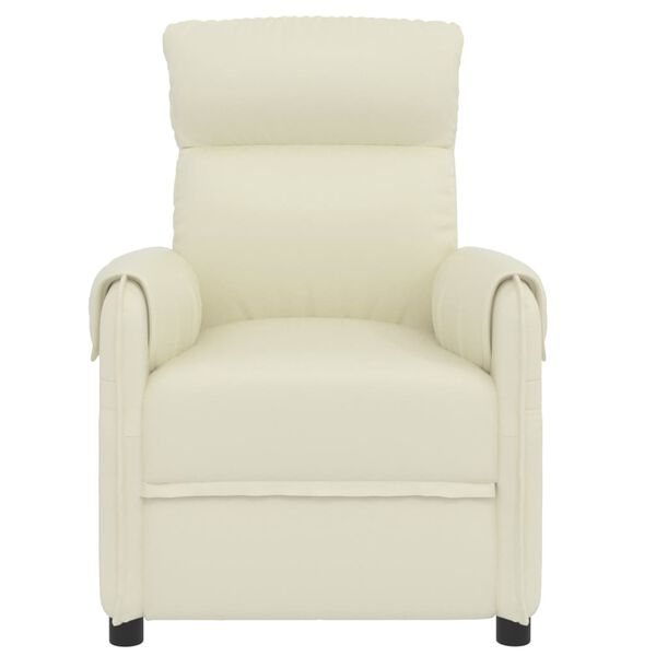 vidaXL Fauteuil de massage Cr&egrave;me Similicuir