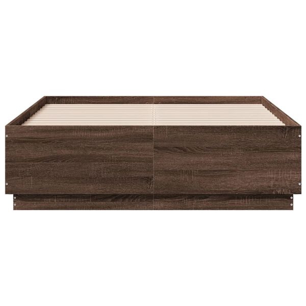 vidaXL Cadre de lit sans matelas ch&ecirc;ne marron 135x190 cm
