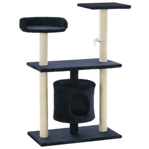 vidaXL Arbre &agrave; chat avec griffoirs en sisal 95 cm Bleu fonc&eacute;