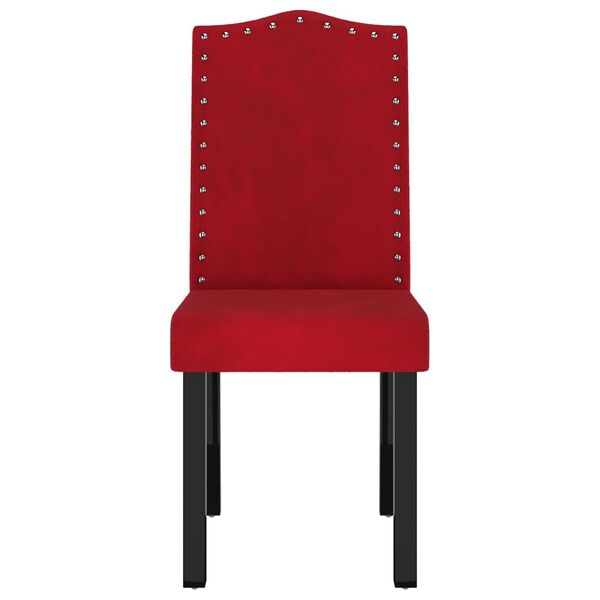 vidaXL Chaises &agrave; manger lot de 4 rouge bordeaux velours