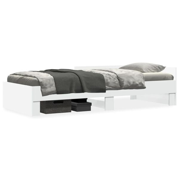 vidaXL Cadre de lit sans matelas blanc 90x200 cm bois d'ing&eacute;nierie