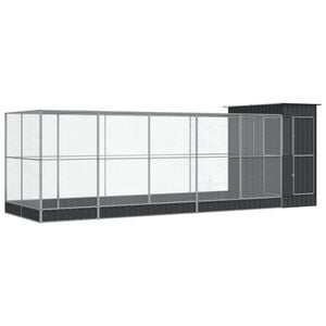 vidaXL Volière avec extension argenté 623x203x216 cm acier