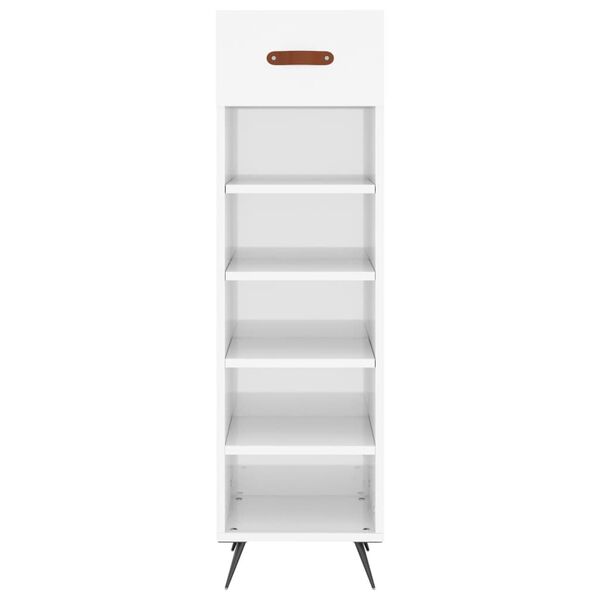 vidaXL Armoire &agrave; chaussure Blanc brillant 30x35x105 cm Bois ing&eacute;nierie