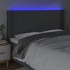 vidaXL T&ecirc;te de lit &agrave; LED Gris fonc&eacute; 163x16x118/128 cm Tissu