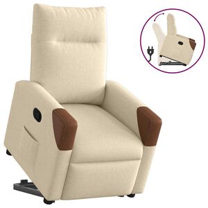 vidaXL Fauteuil inclinable Cr&egrave;me Tissu