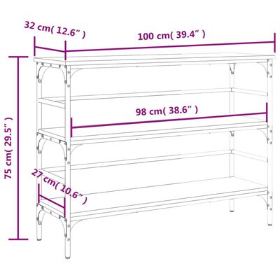 vidaXL Table console sonoma gris 100x32x75 cm bois d'ingénierie