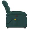 vidaXL Fauteuil inclinable de massage &eacute;lectrique Vert fonc&eacute; Tissu