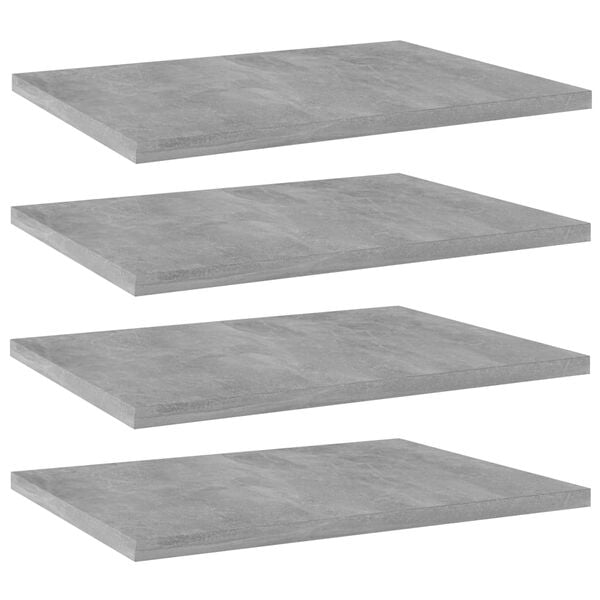 vidaXL Panneaux de biblioth&egrave;que 4 pcs gris b&eacute;ton bois d&rsquo;ing&eacute;nierie