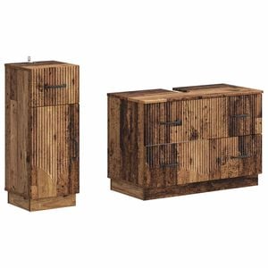 vidaXL Ensemble de 2 meubles de salle de bain HOORN Bois ancien