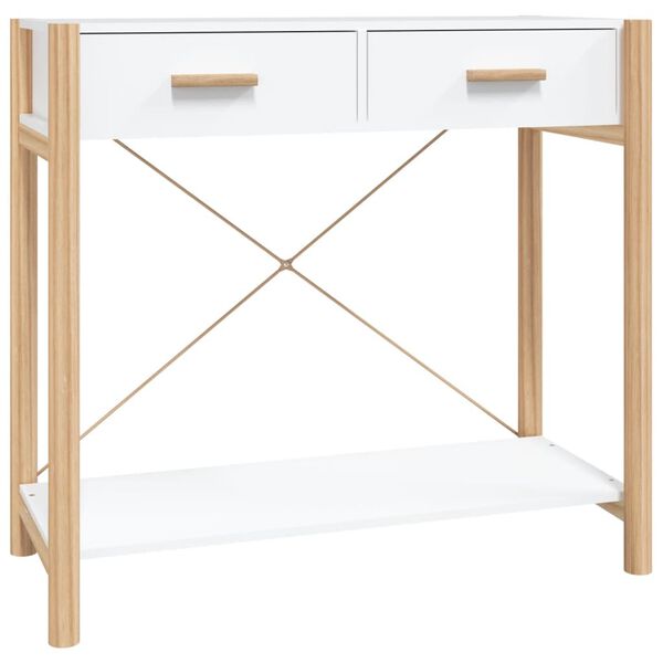 vidaXL Table console Blanc 82x38x75 cm Bois d'ing&eacute;nierie