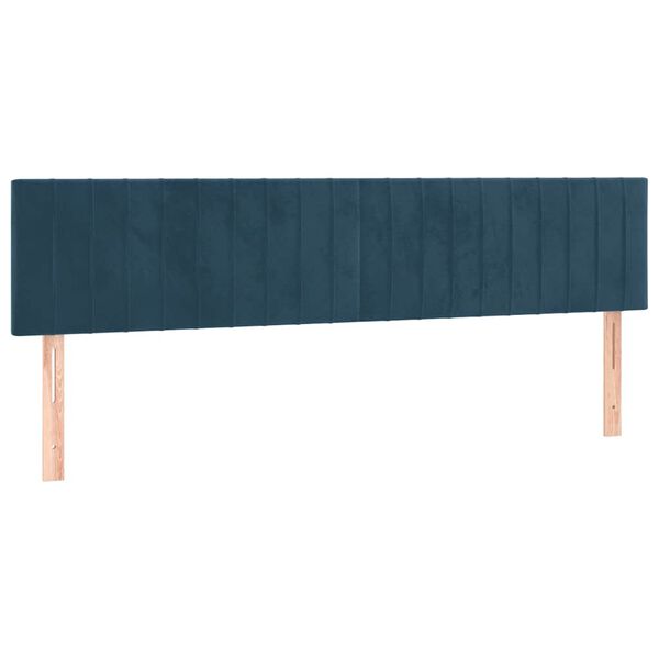 vidaXL T&ecirc;tes de lit Bleu fonc&eacute; 160 x 5 x 78/88 cm Velours