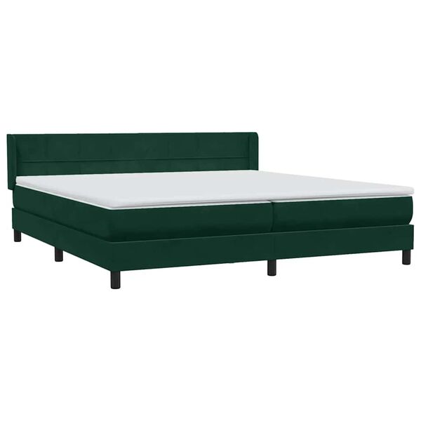 vidaXL Sommier &agrave; lattes de lit et matelas vert fonc&eacute; 180x220cm velours