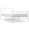 vidaXL Cadre de lit m&eacute;tal sans matelas et pied de lit blanc 100x190 cm