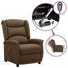 vidaXL Fauteuil inclinable &eacute;lectrique Marron Tissu