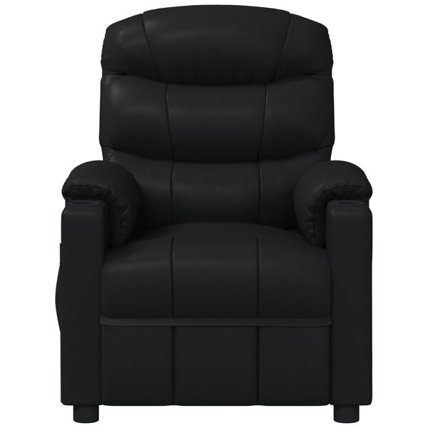vidaXL Fauteuil de massage Noir Similicuir