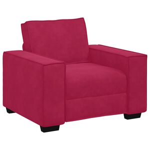 vidaXL Fauteuil canap&eacute; rouge bordeaux 100x78x84 cm velours