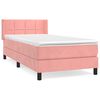 vidaXL Sommier &agrave; lattes de lit avec matelas Rose 90x200 cm Velours