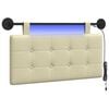 vidaXL T&ecirc;te de lit suspendue Avec lumi&egrave;re LED Cr&egrave;me Simili cuir
