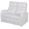 vidaXL Fauteuil inclinable &agrave; 2 places cuir synth&eacute;tique blanc