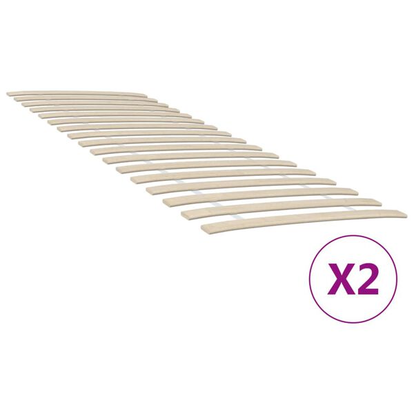 vidaXL Lattes de rechange pour sommier avec 34 lattes, 2 pièces, 70 x 200 cm