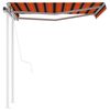 vidaXL Auvent r&eacute;tractable automatique et poteaux 3x2,5 m Orange marron